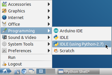 menu-Programming-Python-IDLE